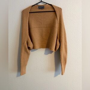 Anthropologie Tan Knit Shrug